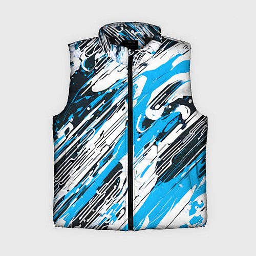 Женский жилет Спонтанные брызги голубые / 3D-Черный – фото 1