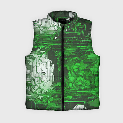 Женский жилет Киберпанк заражение зелёное / 3D-Черный – фото 1