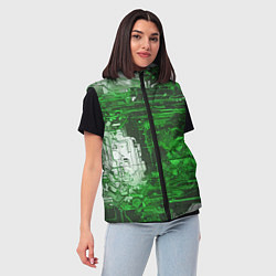 Женский жилет Киберпанк заражение зелёное, цвет: 3D-черный — фото 2