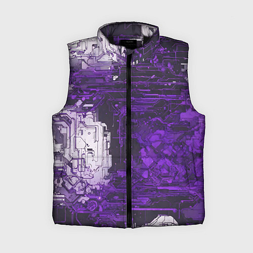 Женский жилет Киберпанк заражение фиолетовое / 3D-Черный – фото 1