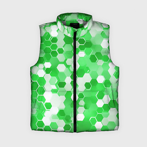 Женский жилет Кибер Hexagon Зелёный / 3D-Светло-серый – фото 1