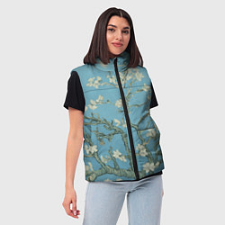 Женский жилет Цветущие ветки миндаля - картина ван Гога, цвет: 3D-черный — фото 2