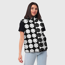 Женский жилет Smiley black and white, цвет: 3D-красный — фото 2
