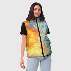 Женский жилет Вода и пламя абстракция, цвет: 3D-светло-серый — фото 2