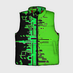 Женский жилет Кибер-глитч зелёный