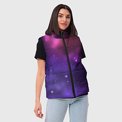 Женский жилет Разноцветный космос - неоновое свечение, цвет: 3D-светло-серый — фото 2