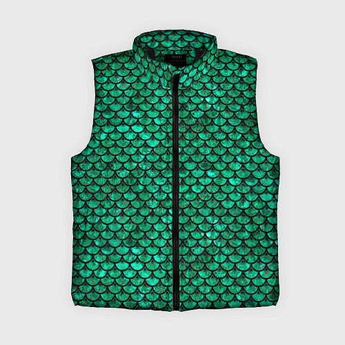Женский жилет Кожа изумрудного дракона / 3D-Черный – фото 1