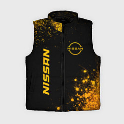 Женский жилет Nissan - gold gradient: надпись, символ
