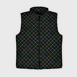 Женский жилет Разноцветные линии на черном