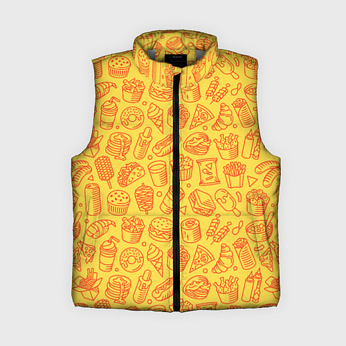Женский жилет Фастфуд - жёлтый / 3D-Светло-серый – фото 1