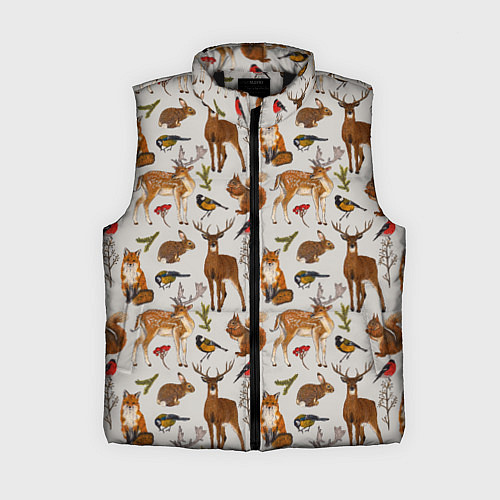 Женский жилет Лесные животные / 3D-Черный – фото 1