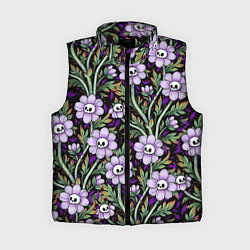 Женский жилет Цветы с черепами