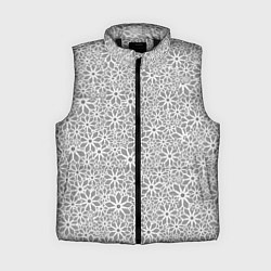 Женский жилет Цветочный паттерн светло-серый, цвет: 3D-черный