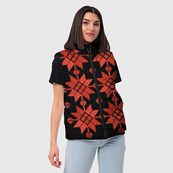 Женский жилет Удмуртский - вертикаль black, цвет: 3D-черный — фото 2