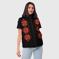 Женский жилет Удмуртский - вертикаль black 2, цвет: 3D-светло-серый — фото 2