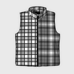Женский жилет Черно-белый паттерн клетка, цвет: 3D-светло-серый