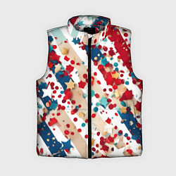 Женский жилет Новогодние линии красный синий, цвет: 3D-светло-серый