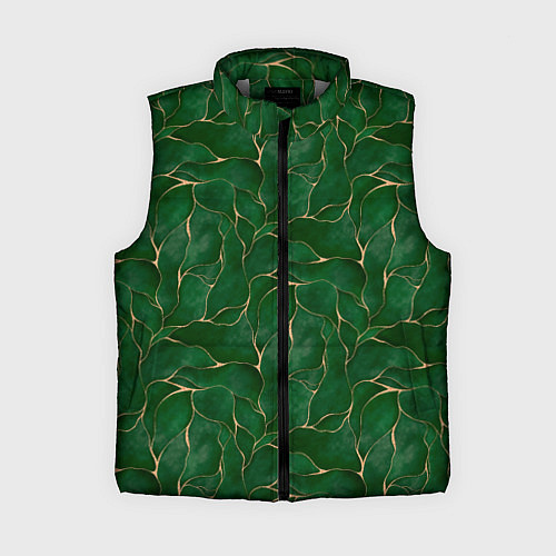 Женский жилет Зеленый камуфляж с золотом / 3D-Светло-серый – фото 1
