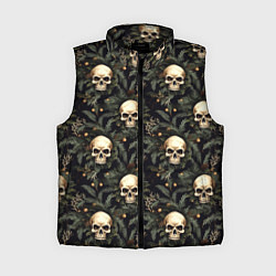 Женский жилет Череп, шишки и хвойные ветки