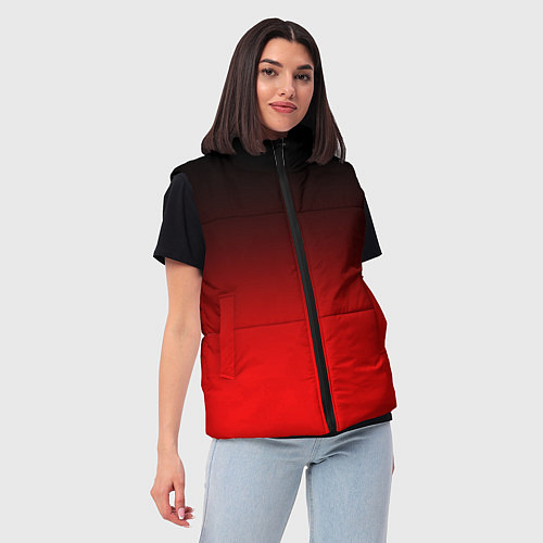 Женский жилет Градиент: от черного до ярко-красного / 3D-Красный – фото 3