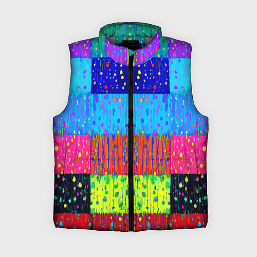 Женский жилет Геометрическая абстракция - капли дождя / 3D-Светло-серый – фото 1