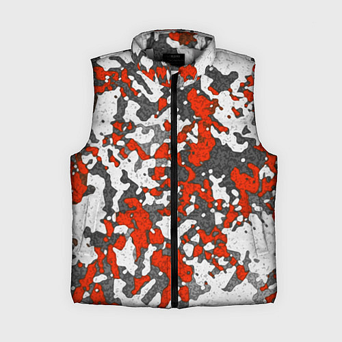 Женский жилет Абстракция серо-красная / 3D-Светло-серый – фото 1