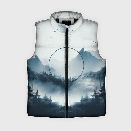 Женский жилет Утренние горы / 3D-Черный – фото 1
