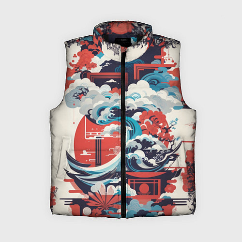 Женский жилет Рисунок в Японском стиле / 3D-Черный – фото 1