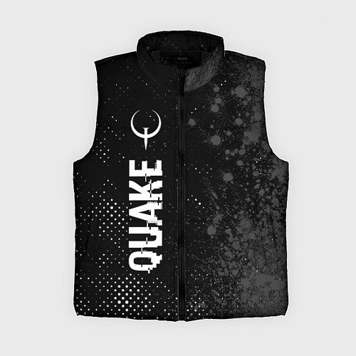Женский жилет Quake glitch на темном фоне: по-вертикали / 3D-Черный – фото 1