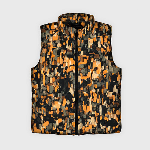 Женский жилет Мазки коричневой краски / 3D-Черный – фото 1