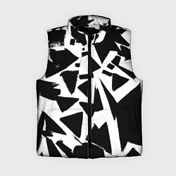 Женский жилет Абстрактная чёрно-белая композиция, цвет: 3D-черный