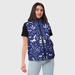 Женский жилет Зимний лес в скандинавском стиле - паттерн, цвет: 3D-черный — фото 2