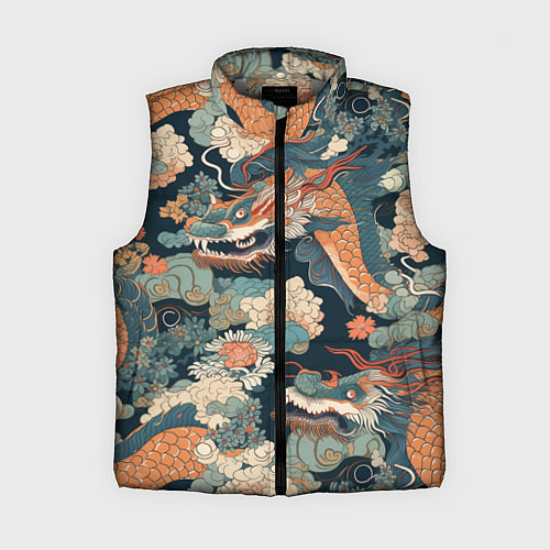 Женский жилет Дракон с усами / 3D-Светло-серый – фото 1