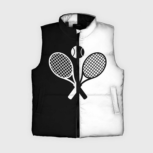 Женский жилет Теннис - чёрно белое / 3D-Черный – фото 1