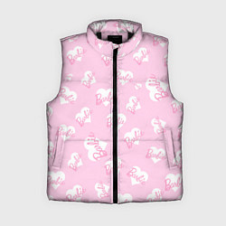 Женский жилет Барби: белые сердца на розовом паттерн