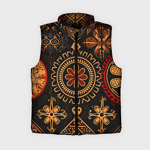 Женский жилет Орнамент в славянском стиле на тёмном фоне / 3D-Черный – фото 1