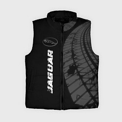 Женский жилет Jaguar speed на темном фоне со следами шин по-верт