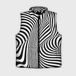 Женский жилет Цвета зебры оптическая иллюзия, цвет: 3D-черный