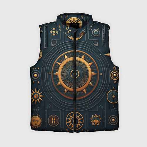 Женский жилет Паттерн в славянском стиле / 3D-Черный – фото 1