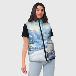 Женский жилет Снежная тропинка, цвет: 3D-черный — фото 2