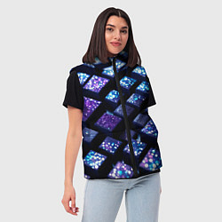 Женский жилет Цветные объёмные кубики - нейросеть, цвет: 3D-черный — фото 2