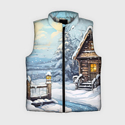 Женский жилет Деревянный зимний домик