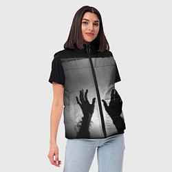 Женский жилет Руки зомби в ночном тумане, цвет: 3D-светло-серый — фото 2