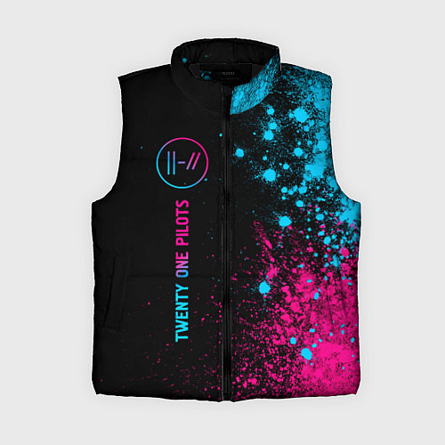 Женский жилет Twenty One Pilots - neon gradient по-вертикали / 3D-Черный – фото 1