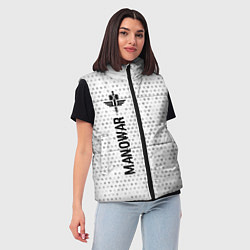 Женский жилет Manowar glitch на светлом фоне по-вертикали, цвет: 3D-черный — фото 2