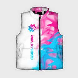 Женский жилет Gears of War neon gradient style по-вертикали, цвет: 3D-черный