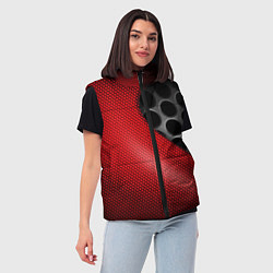 Женский жилет Абстрактный фон карбон, цвет: 3D-черный — фото 2