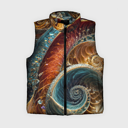 Женский жилет Текстура спираль из кристалов / 3D-Светло-серый – фото 1