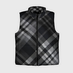 Женский жилет Черно-белая диагональная клетка в шотландском стил