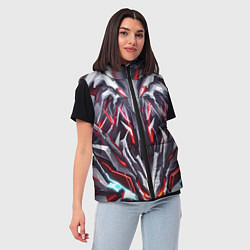 Женский жилет Красная киберпанк броня, цвет: 3D-светло-серый — фото 2